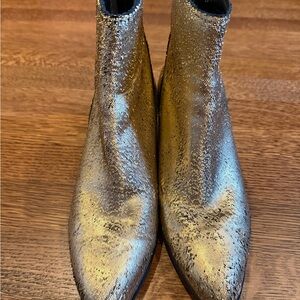 Dolce Vita Gold Ankle Booties with Distinctive Texture